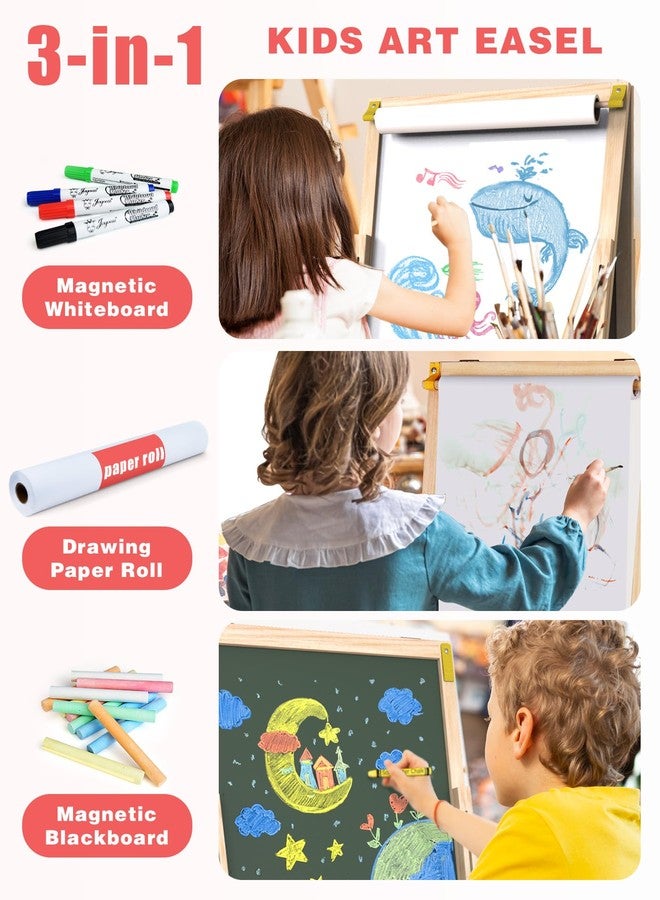 Joyooss Art Easel for Kids Easel, Foldable Toddler Easel for Painting Double Sided Whiteboard & Chalkboard, Standing Drawing Board with Paper Roll Children Easel for Kids Ages 2-4 4-8 8-12 - Image 4